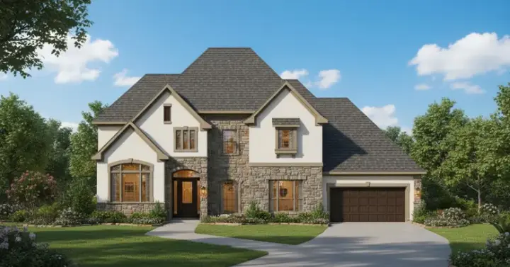 Traditional house plans 19-729 - front exterior, 4,525 sq ft, 5 bed, 4 bath house plans | Monster House Plans