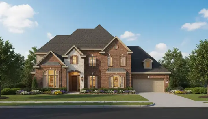 French Country house plans 19-732 - front exterior, 4,525 sq ft, 5 bed, 4 bath house plans | Monster House Plans