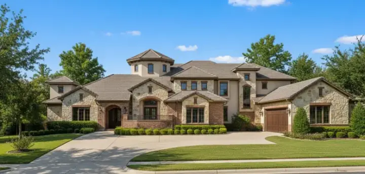 Tuscan house plans 19-742 - front exterior, 4,594 sq ft, 5 bed, 5 bath house plans | Monster House Plans