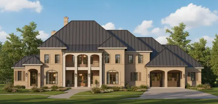 Traditional house plans 19-746 - front exterior, 6,130 sq ft, 5 bed, 4 bath house plans | Monster House Plans