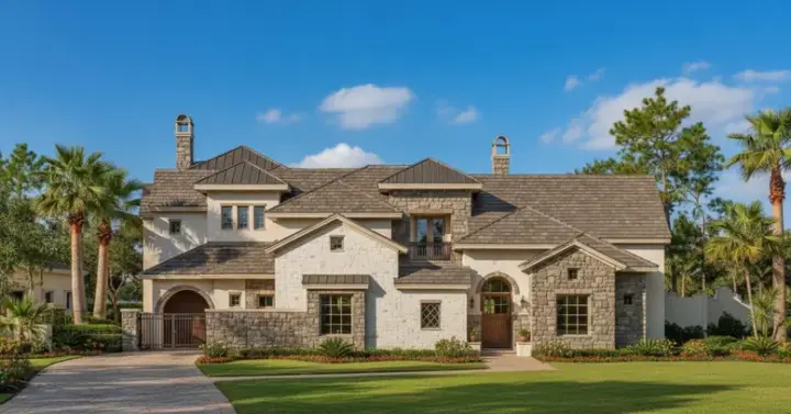 Tuscan house plans 19-749 - front exterior, 6,471 sq ft, 5 bed, 5 bath house plans | Monster House Plans