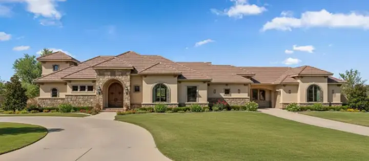 Tuscan house plans 19-753 - front exterior, 3,541 sq ft, 3 bed, 3 bath house plans | Monster House Plans