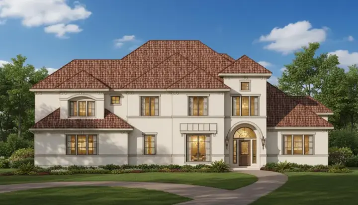 Traditional house plans 19-758 - front exterior, 4,214 sq ft, 4 bed, 3 bath house plans | Monster House Plans