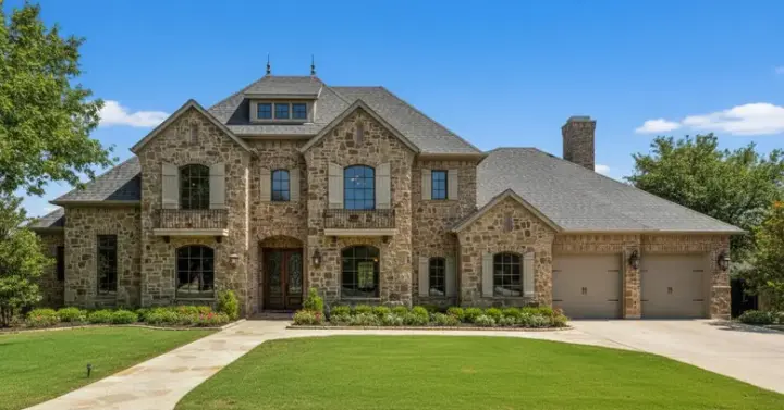French Country house plans 19-762 - front exterior, 4,404 sq ft, 4 bed, 4 bath house plans | Monster House Plans