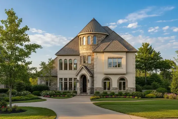 Traditional house plans 19-770 - front exterior, 4,214 sq ft, 4 bed, 5 bath house plans | Monster House Plans