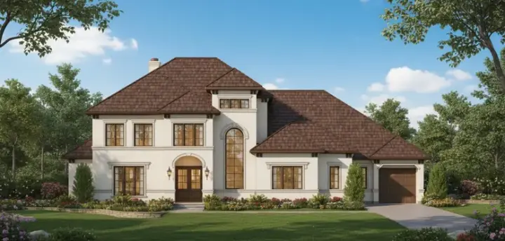 Mediterranean house plans 19-779 - front exterior, 4,631 sq ft, 4 bed, 3 bath house plans | Monster House Plans