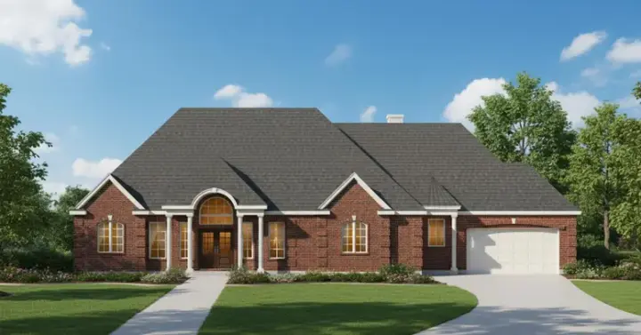 Traditional house plans 19-801 - front exterior, 3,272 sq ft, 3 bed, 4 bath house plans | Monster House Plans