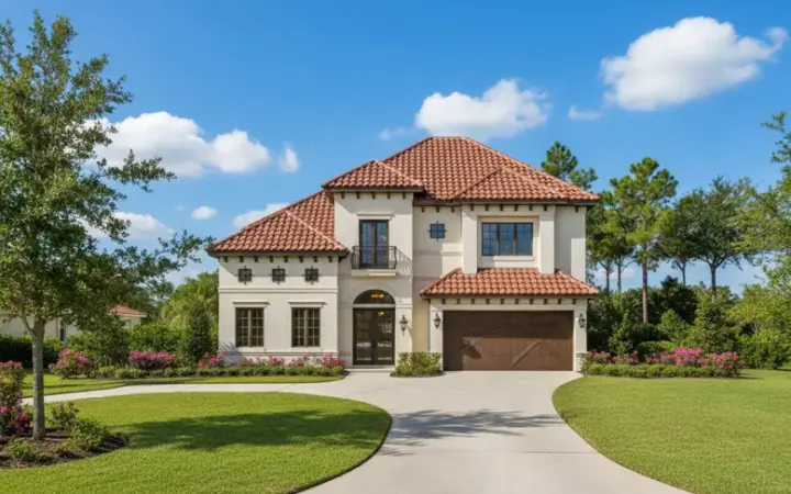Mediterranean house plans 19-819 - front exterior, 3,898 sq ft, 4 bed, 4 bath house plans | Monster House Plans