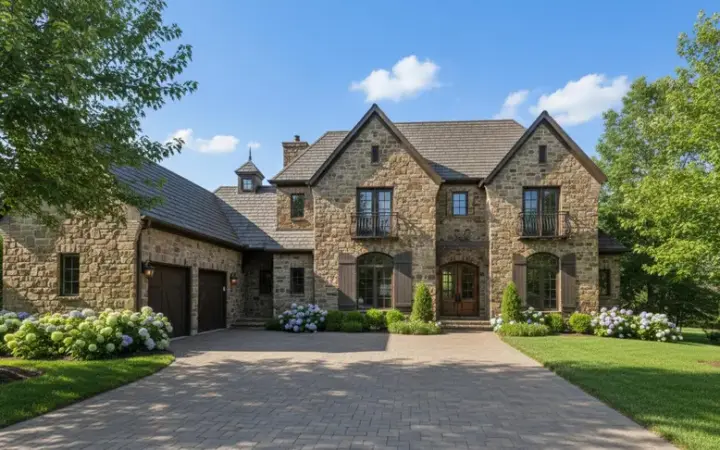 French Country house plans 19-823 - front exterior, 3,848 sq ft, 5 bed, 5 bath house plans | Monster House Plans