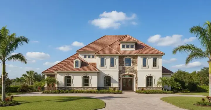 Mediterranean house plans 19-824 - front exterior, 4,144 sq ft, 5 bed, 4 bath house plans | Monster House Plans