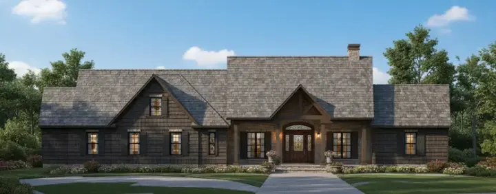 Traditional house plans 19-854 - front exterior, 3,450 sq ft, 3 bed, 3 bath house plans | Monster House Plans