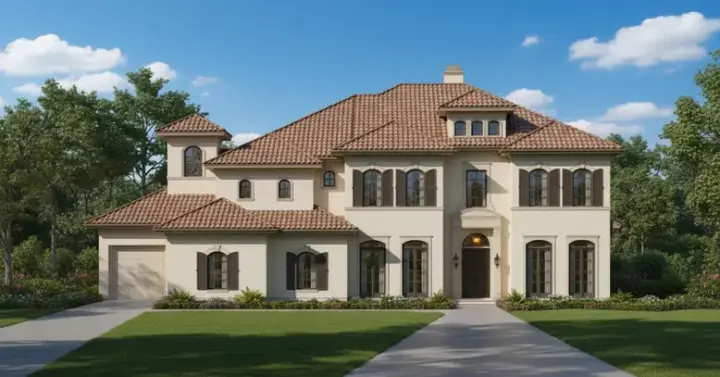 Mediterranean house plans 19-859 - front exterior, 5,708 sq ft, 4 bed, 4 bath house plans | Monster House Plans