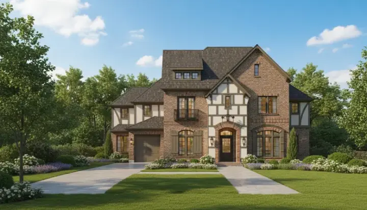 French Country house plans 19-860 - front exterior, 3,651 sq ft, 4 bed, 4 bath house plans | Monster House Plans