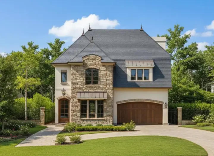 French Country house plans 19-861 - front exterior, 3,512 sq ft, 4 bed, 4 bath house plans | Monster House Plans