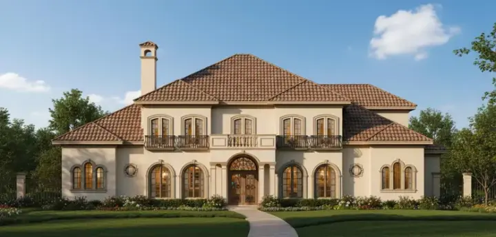 Mediterranean house plans 19-863 - front exterior, 5,673 sq ft, 5 bed, 4 bath house plans | Monster House Plans