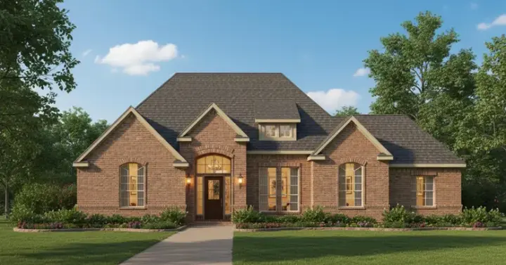 Traditional house plans 19-878 - front exterior, 2,052 sq ft, 4 bed, 3 bath house plans | Monster House Plans