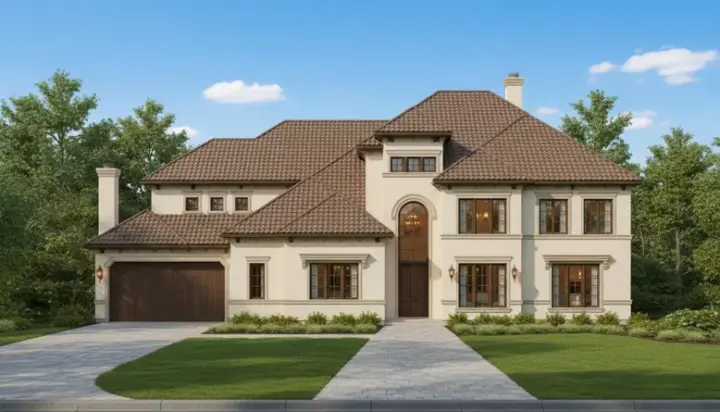 Mediterranean house plans 19-879 - front exterior, 4,878 sq ft, 4 bed, 3 bath house plans | Monster House Plans