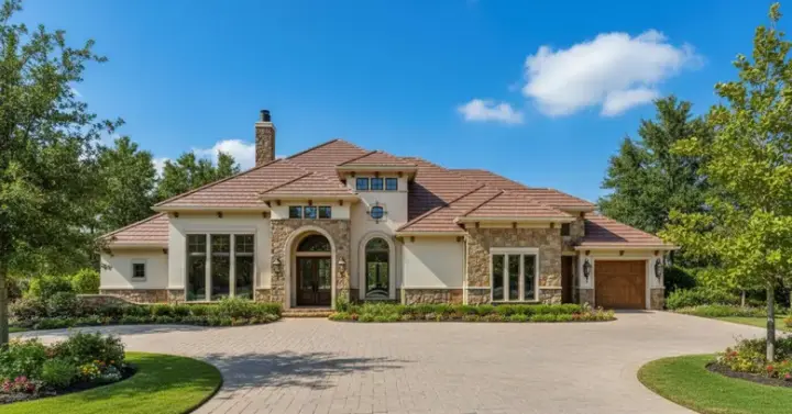 Tuscan house plans 19-890 - front exterior, 4,319 sq ft, 3 bed, 3 bath house plans | Monster House Plans