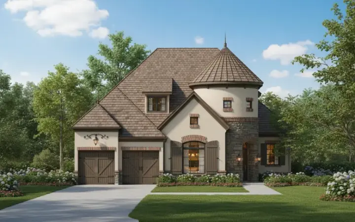 Tuscan house plans 19-912 - front exterior, 3,754 sq ft, 4 bed, 4 bath house plans | Monster House Plans