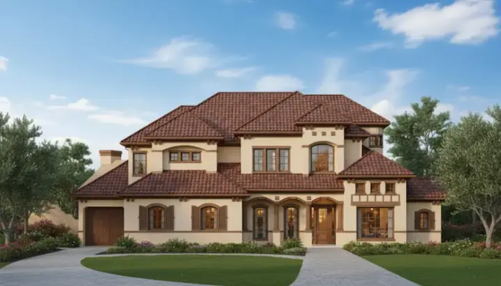 Mediterranean house plans 19-915 - front exterior, 5,287 sq ft, 4 bed, 4 bath house plans | Monster House Plans