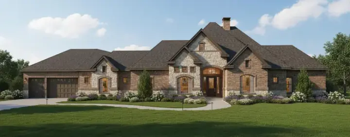 Traditional house plans 19-932 - front exterior, 2,804 sq ft, 4 bed, 2 bath house plans | Monster House Plans