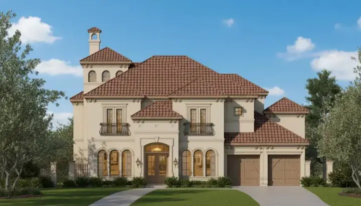 Mediterranean house plans 19-933 - front exterior, 5,042 sq ft, 4 bed, 3 bath house plans | Monster House Plans