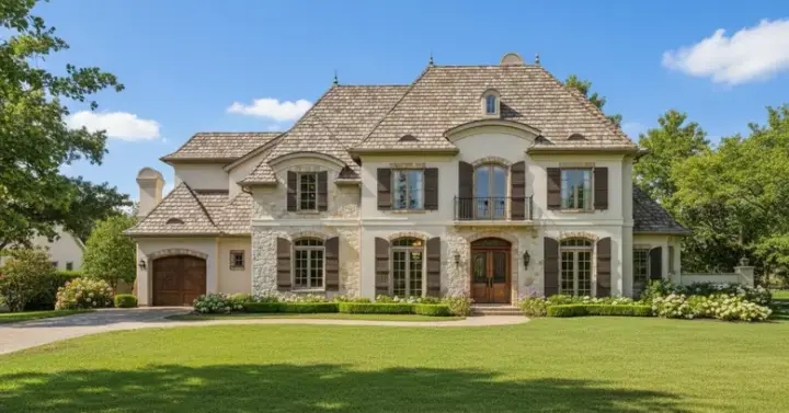European house plans 19-937 - front exterior, 5,836 sq ft, 5 bed, 4 bath house plans | Monster House Plans