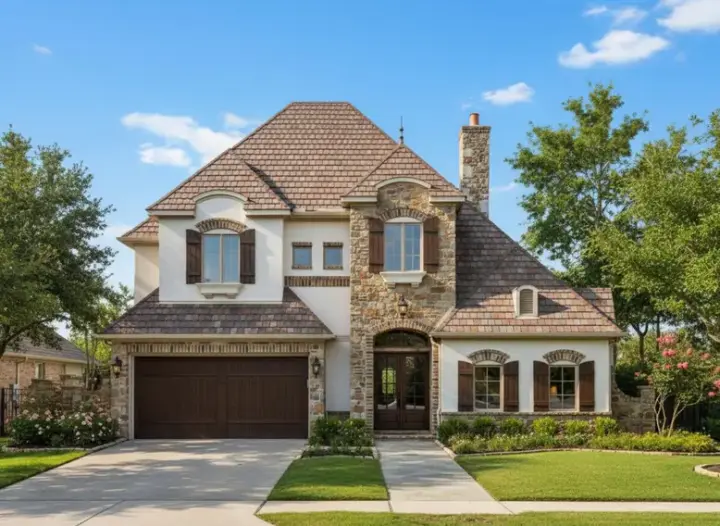 French Country house plans 19-938 - front exterior, 3,436 sq ft, 3 bed, 3 bath house plans | Monster House Plans