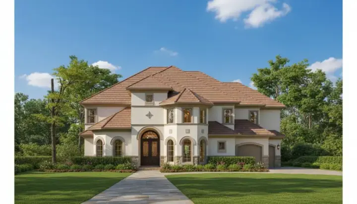 Traditional house plans 19-939 - front exterior, 6,601 sq ft, 6 bed, 3 bath house plans | Monster House Plans