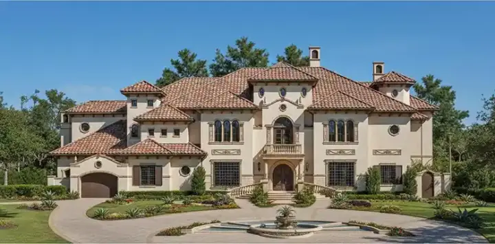 Mediterranean house plans 19-940 - front exterior, 11,105 sq ft, 8 bed, 8 bath house plans | Monster House Plans