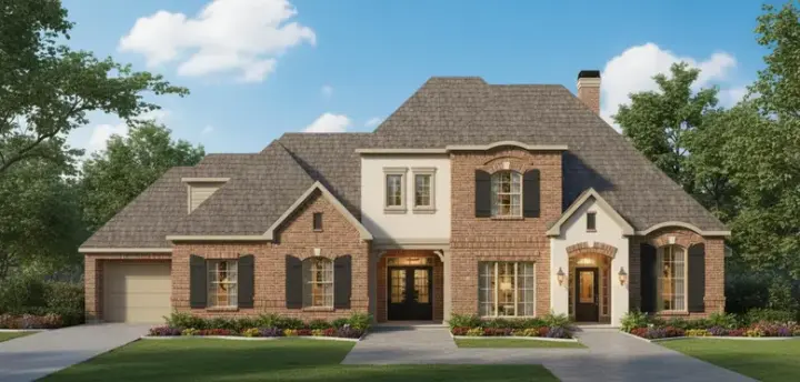 French Country house plans 19-951 - front exterior, 3,932 sq ft, 4 bed, 3 bath house plans | Monster House Plans