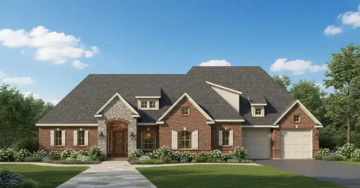 Traditional house plans 19-952 - front exterior, 2,762 sq ft, 4 bed, 3 bath house plans | Monster House Plans