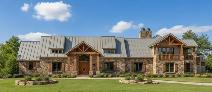Country house plans 19-954 - front exterior, 4,635 sq ft, 4 bed, 4 bath house plans | Monster House Plans