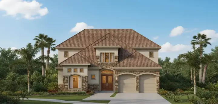 European house plans 19-960 - front exterior, 4,148 sq ft, 4 bed, 4 bath house plans | Monster House Plans