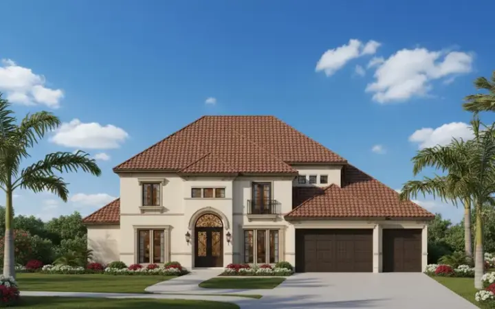 Mediterranean house plans 19-961 - front exterior, 4,505 sq ft, 5 bed, 4 bath house plans | Monster House Plans