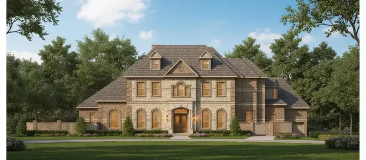 Traditional house plans 19-962 - front exterior, 6,463 sq ft, 4 bed, 4 bath house plans | Monster House Plans