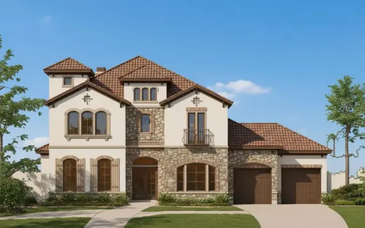 Tuscan house plans 19-963 - front exterior, 4,879 sq ft, 5 bed, 4 bath house plans | Monster House Plans