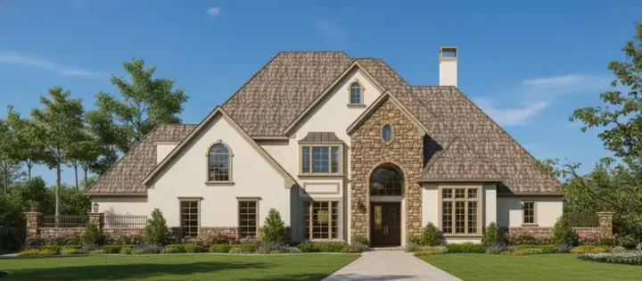 Traditional house plans 19-976 - front exterior, 5,527 sq ft, 4 bed, 4 bath house plans | Monster House Plans