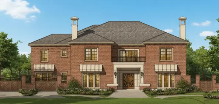 Traditional house plans 19-977 - front exterior, 7,902 sq ft, 5 bed, 5 bath house plans | Monster House Plans