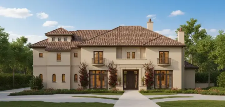 Mediterranean house plans 19-988 - front exterior, 7,823 sq ft, 4 bed, 4 bath house plans | Monster House Plans