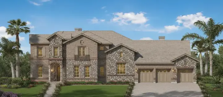 Tuscan house plans 19-993 - front exterior, 4,241 sq ft, 4 bed, 3 bath house plans | Monster House Plans
