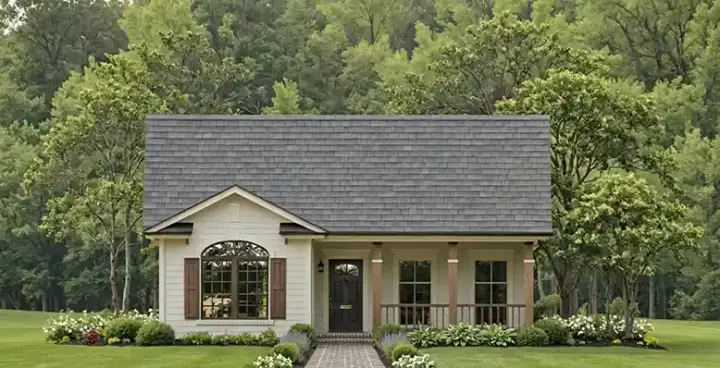 Traditional house plans 2-115 - front exterior, 1,000 sq ft, 2 bed, 2 bath house plans | Monster House Plans