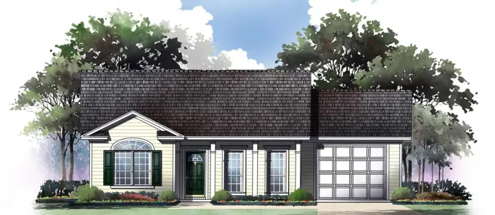 Traditional house plans 2-116 - front exterior, 1,001 sq ft, 2 bed, 2 bath house plans | Monster House Plans