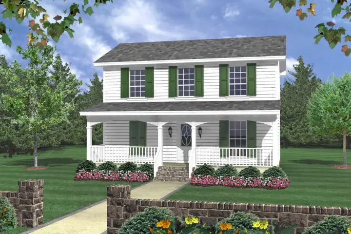 Southern house plans 2-120 - front exterior, 1,200 sq ft, 3 bed, 2 bath house plans | Monster House Plans
