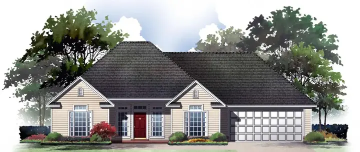 Southern house plans 2-121 - front exterior, 1,250 sq ft, 3 bed, 2 bath house plans | Monster House Plans