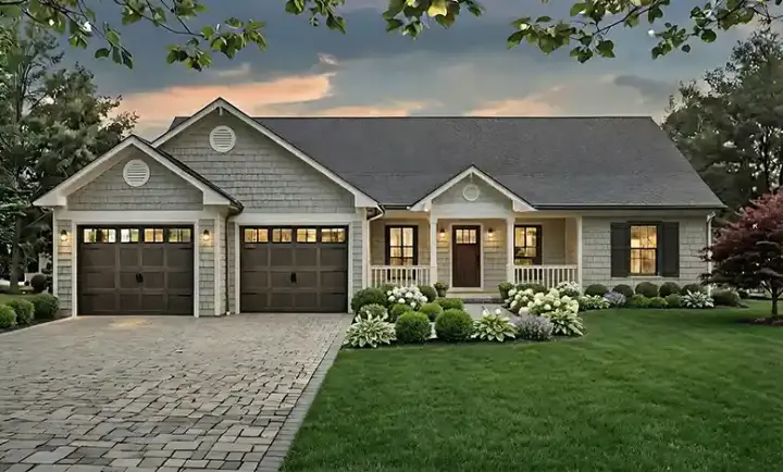 Ranch house plans 2-129 - front exterior, 1,488 sq ft, 3 bed, 2 bath house plans | Monster House Plans