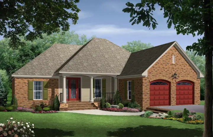 Southern house plans 2-131 - front exterior, 1,500 sq ft, 3 bed, 2 bath house plans | Monster House Plans