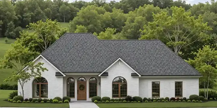 European house plans 2-136 - front exterior, 1,503 sq ft, 2 bed, 2 bath house plans | Monster House Plans
