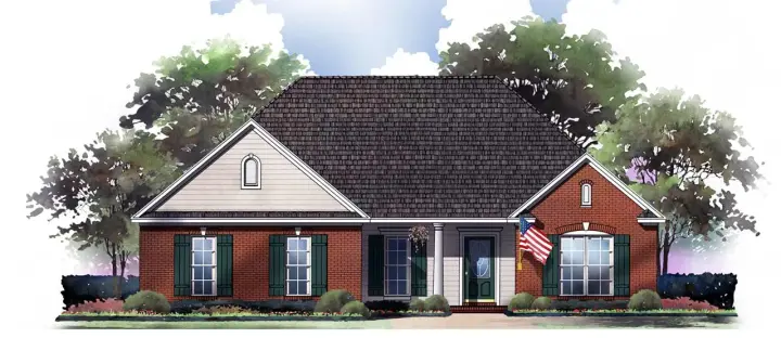 Traditional house plans 2-145 - front exterior, 1,601 sq ft, 3 bed, 2 bath house plans | Monster House Plans