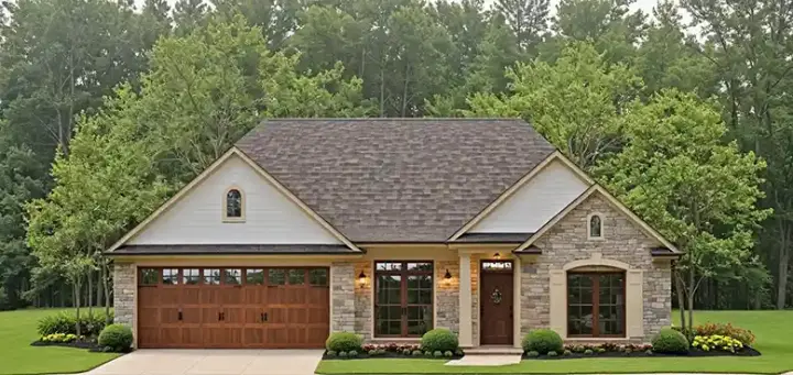 Traditional house plans 2-146 - front exterior, 1,602 sq ft, 3 bed, 2 bath house plans | Monster House Plans